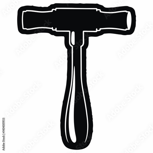  Black silhouette of medical reflex hammer icon