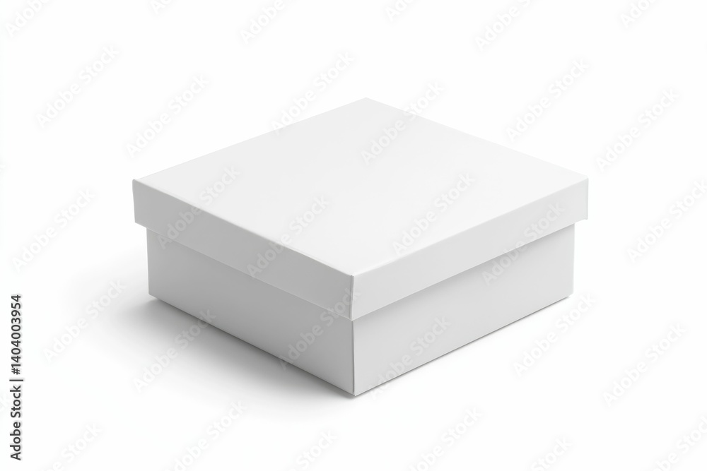 Square White Box with Lid Mockup for Presents or Packaging Square White Box with Lid Mockup for Presents or Packaging