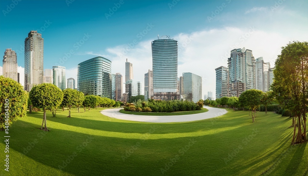 green and funny park at a city