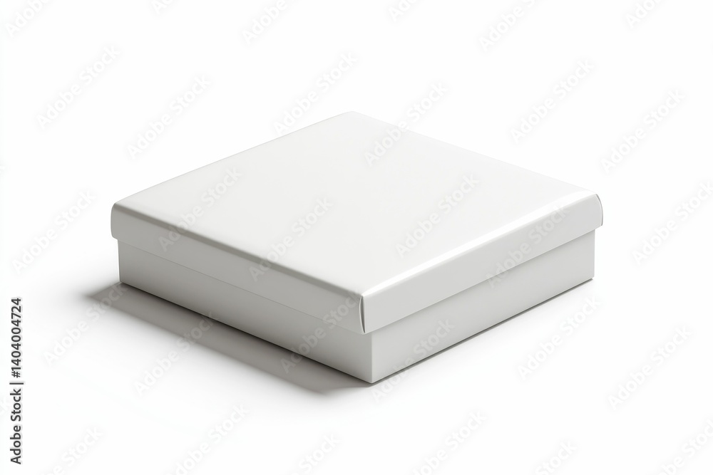 Clean White Box with Lid on White Background for Presents Clean White Box with Lid on White Background for Presents