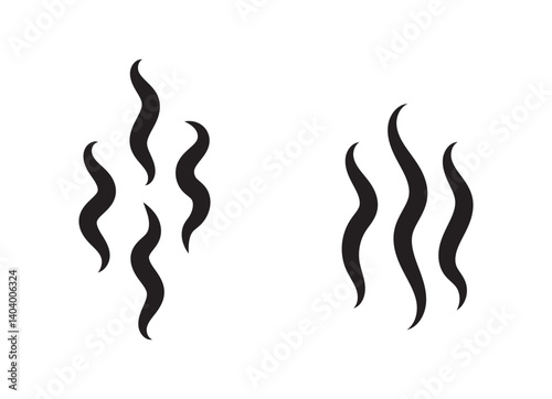 Aromas vaporize icons. Smoke, steam flat line icons