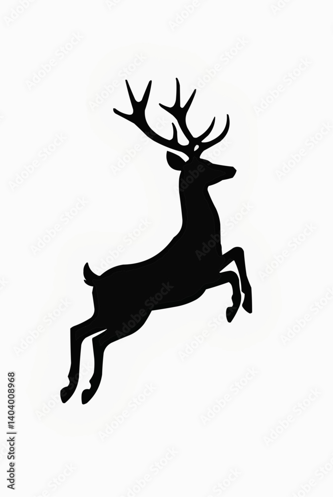 Fototapeta premium Leaping Deer Silhouette