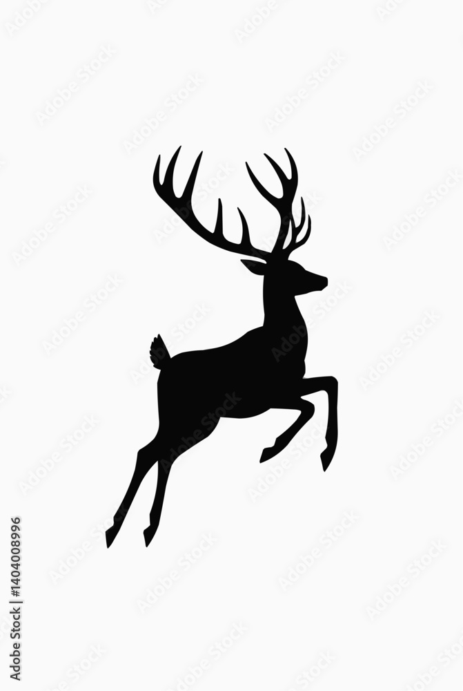 Obraz premium Leaping Deer Silhouette