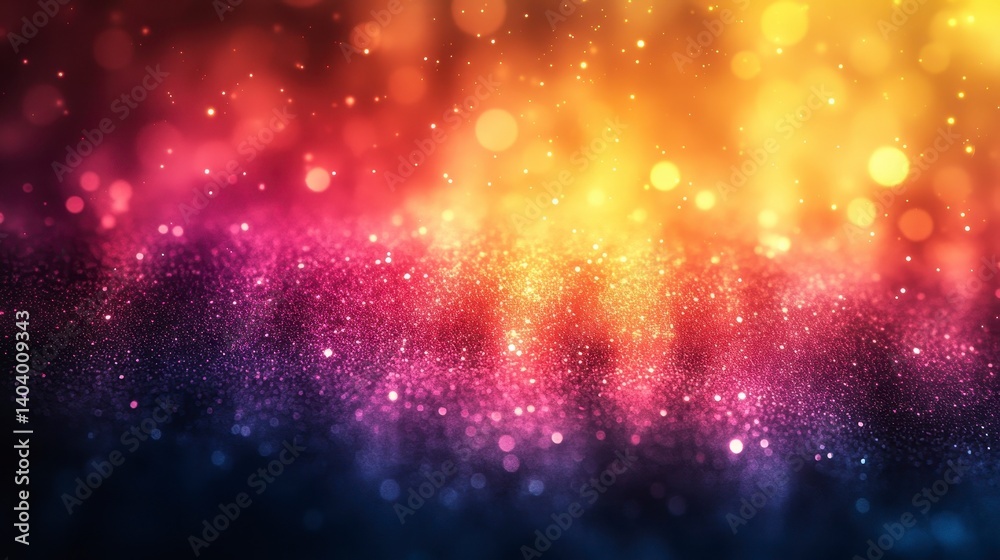 Ethereal lights blend; golden, pink, and blue colors, bokeh dots sparkle Ethereal lights blend; golden, pink, and blue colors, bokeh dots sparkle