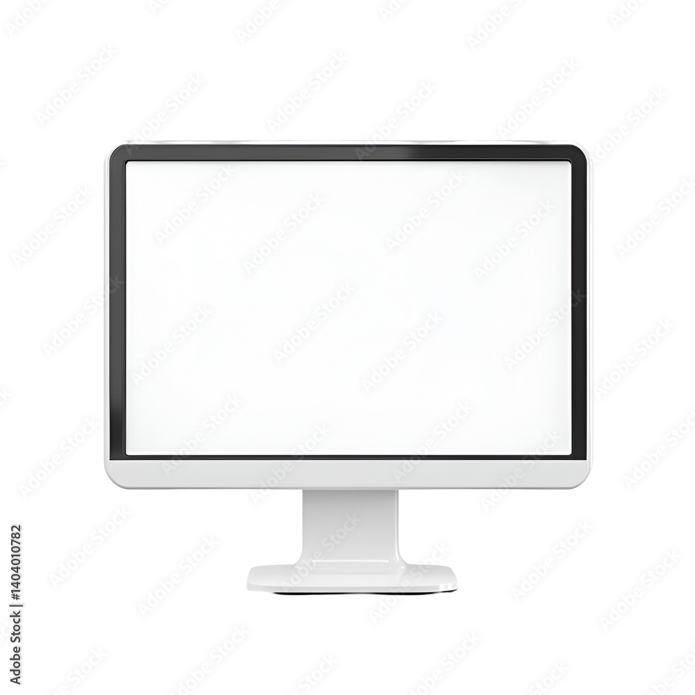 Modern Computer Monitor with Blank Screen Isolated on a Transparent Background for Displaying Digital Content or Presentations in Various Applications Modern Computer Monitor with Blank Screen Isolated on a Transparent Background for Displaying Digital Content or Presentations in Various Applications