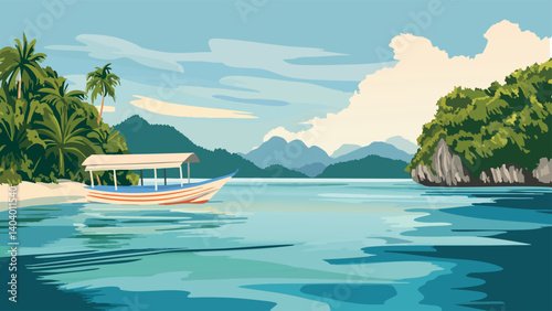 Island Hopping in the Philippines on a Boat Tour.eps