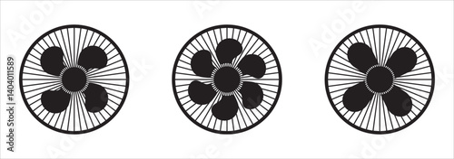 propeller icon set. flat design fan propellers vector isolated on white background