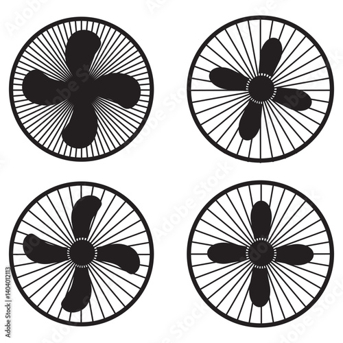 Fan speed icon vector set. Propeller speed symbol illustration