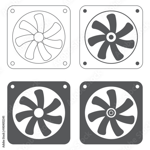 Collection of fan icon. symbols isolated on a white background. Vector illustration.