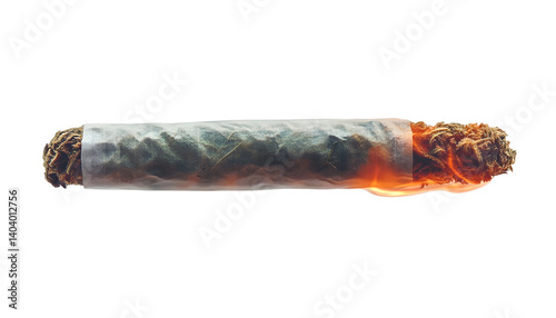 Obraz na płótnie Lit marijuana joint illustration isolated on transparent background w salonie