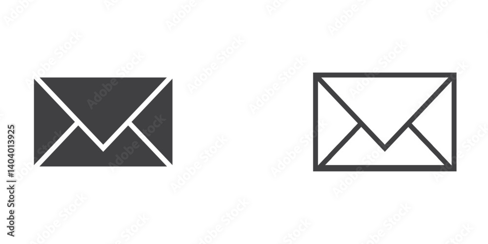 set of mail icon thin line style. envelope, message, email icon. vector illustration set of mail icon thin line style. envelope, message, email icon. vector illustration