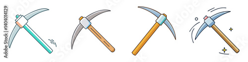 mining pickaxe icon, mining pickaxe vector illustration-simple illustration of mining pickaxe, perfect for mining pickaxe logos and icons