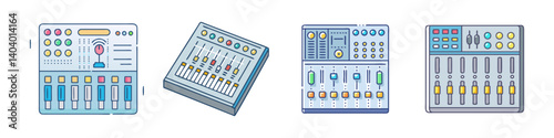 mixing console icon, mixing console vector illustration-simple illustration of mixing console, perfect for mixing console logos and icons