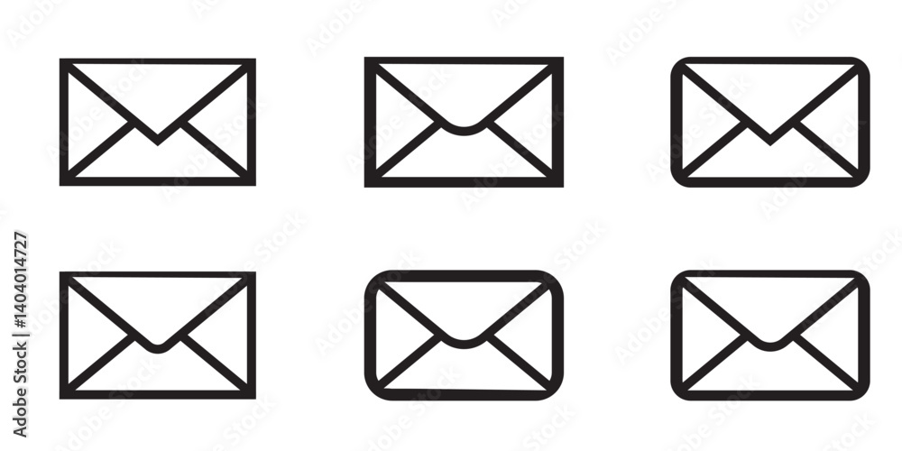Mail icon. Email sign. Envelope vector set. Send message sign. Received message. Isolated mail icon. Open envelope symbol. Mail icon. Email sign. Envelope vector set. Send message sign. Received message. Isolated mail icon. Open envelope symbol.