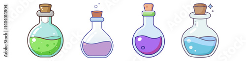 potion bottle icon, potion bottle vector illustration-simple illustration of potion bottle, perfect for potion bottle logos and icons
