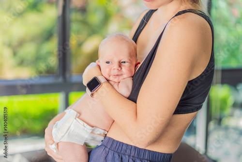 A mother lovingly embraces her newborn baby, holding them close to her chest. A tender moment of warmth, security, and deep maternal love, symbolizing bonding, comfort, and the unbreakable connection