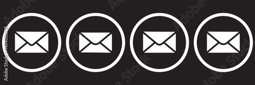 email vector icon set. mail post vector symbol. letter message envelope sign in black color.