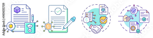 smart contract icon, smart contract vector illustration-simple illustration of smart contract, perfect for smart contract logos and icons