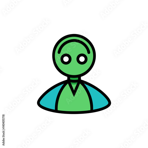 alien doodle icon vector illustration on transparent background