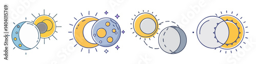 solar eclipse icon, solar eclipse vector illustration-simple illustration of solar eclipse, perfect for solar eclipse logos and icons