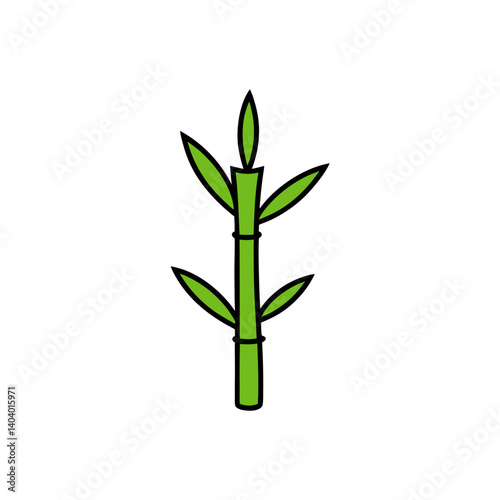 bamboo plant doodle icon vector illustration on transparent background