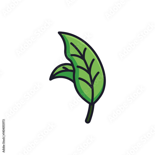 banana leaf plant doodle icon vector illustration on transparent background
