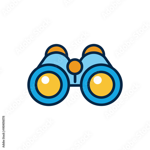 binoculars doodle icon vector illustration on transparent background
