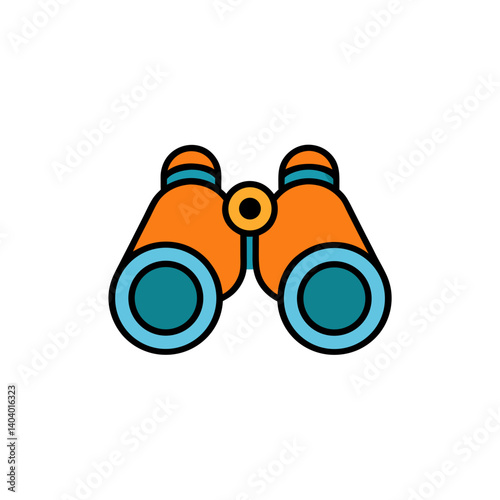 birdwatching binoculars doodle icon vector illustration on transparent background