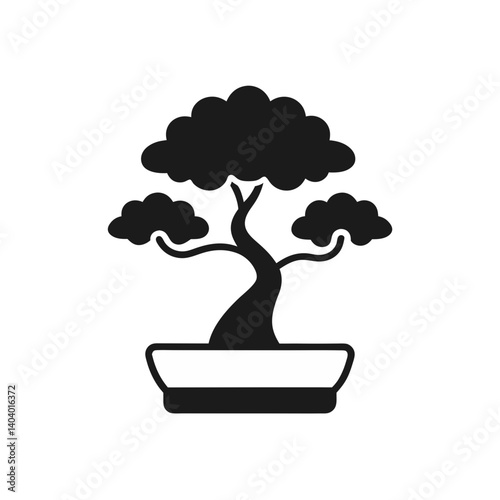 bonsai tree doodle icon vector illustration on transparent background