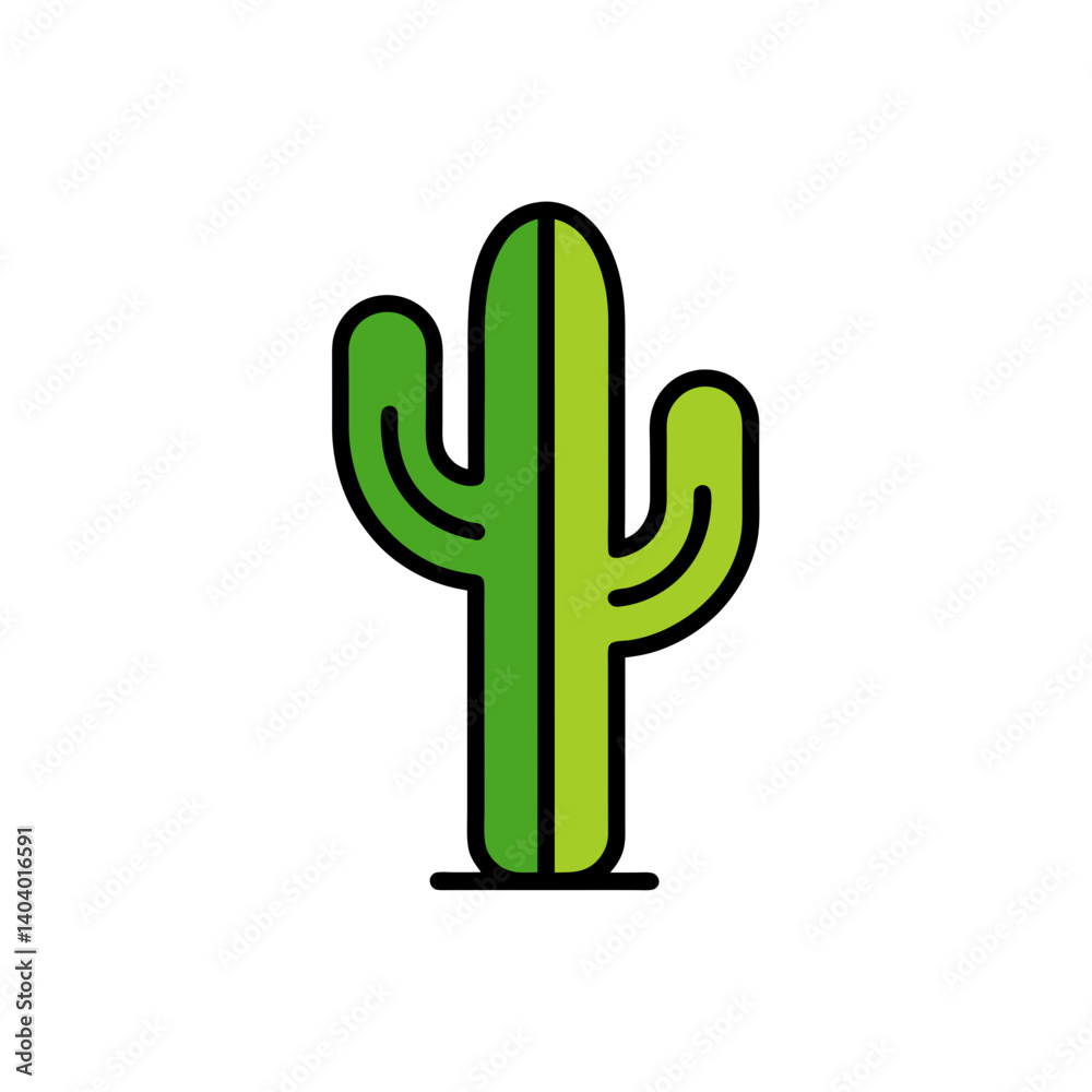 Obraz premium cactus doodle icon vector illustration on transparent background