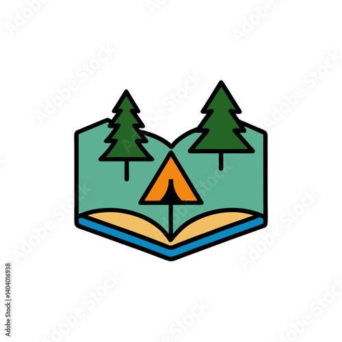 camp storybook doodle icon vector illustration on transparent background