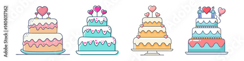 wedding cake icon, wedding cake vector illustration-simple illustration of wedding cake, perfect for wedding cake logos and icons