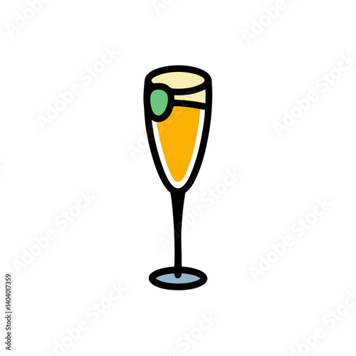 champagne glass doodle icon vector illustration on transparent background