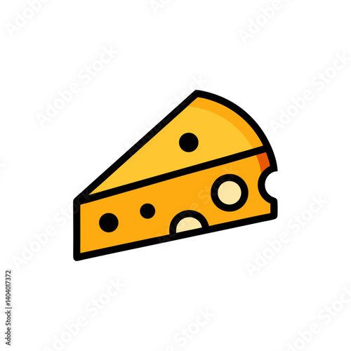 cheese wedge doodle icon vector illustration on transparent background