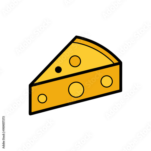 cheese wedge doodle icon vector illustration on transparent background