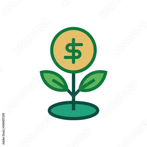chinese money plant doodle icon vector illustration on transparent background