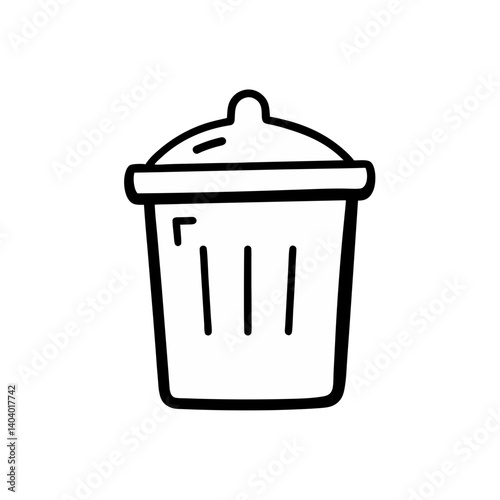 compost bin doodle icon vector illustration on transparent background