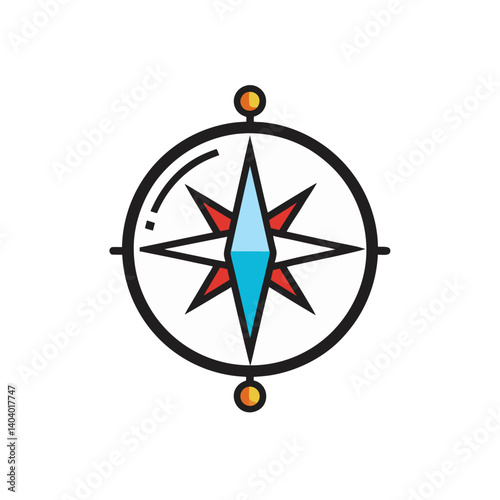 compass doodle icon vector illustration on transparent background