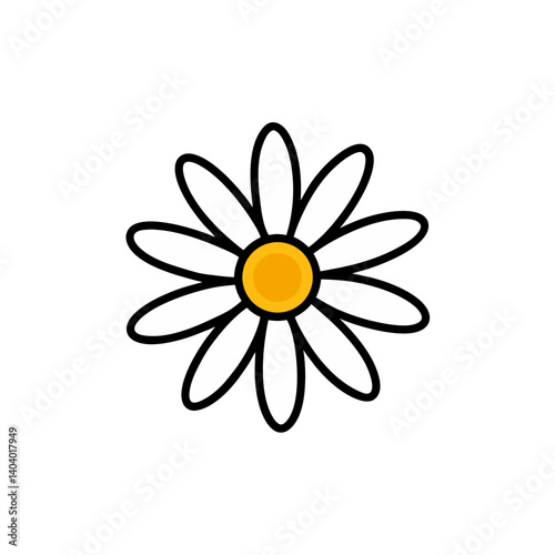 daisy doodle icon vector illustration on transparent background