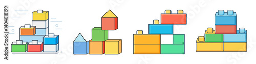 building blocks icon, building blocks vector illustration-simple illustration of building blocks, perfect for building blocks logos and icons