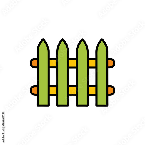 fence doodle icon vector illustration on transparent background