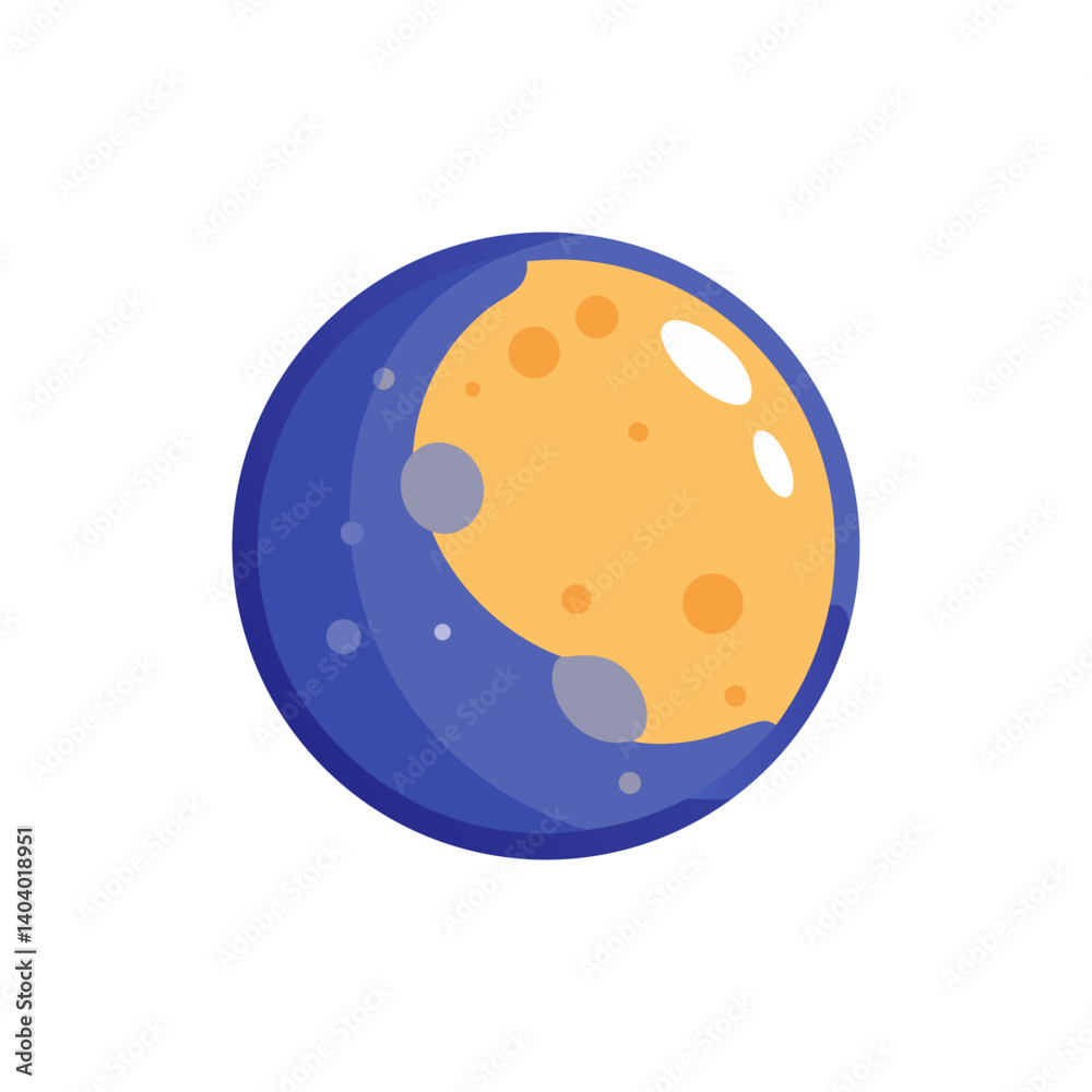 Fototapeta premium full moon doodle icon vector illustration on transparent background