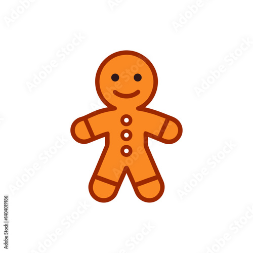 gingerbread man doodle icon vector illustration on transparent background