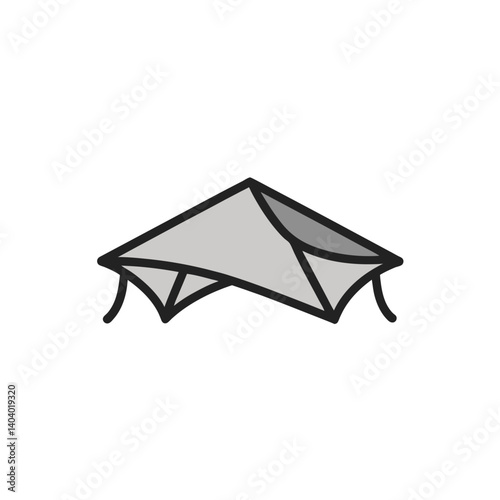  ground tarp doodle icon vector illustration on transparent background