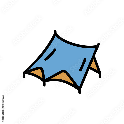  ground tarp doodle icon vector illustration on transparent background