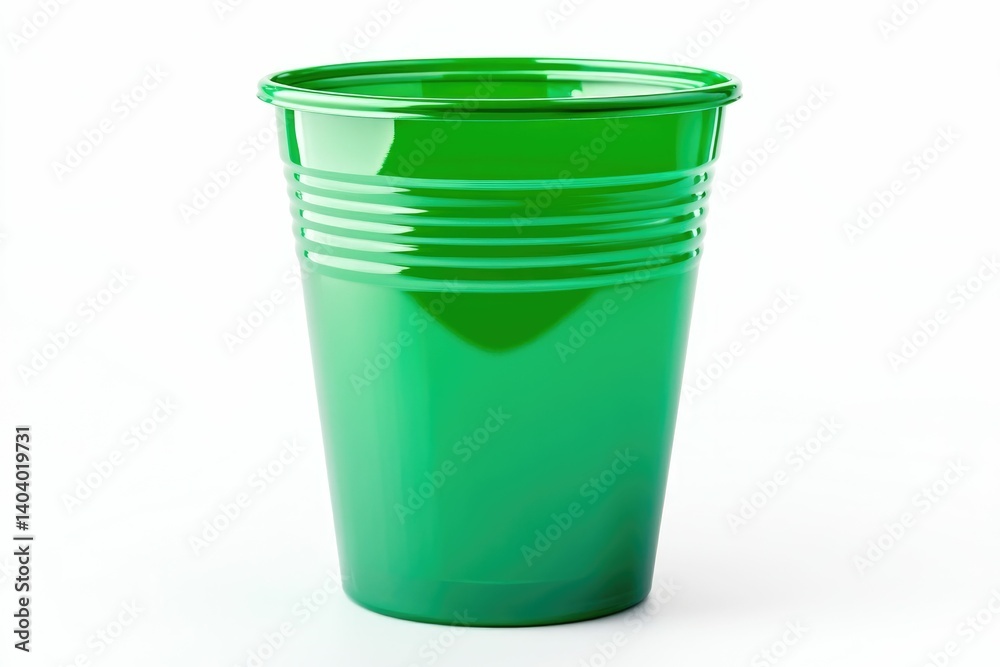 Isolated Green Plastic Cup on White Background for Party or Drink Isolated Green Plastic Cup on White Background for Party or Drink