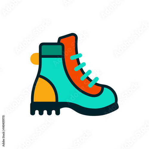 hiking boots doodle icon vector illustration on transparent background