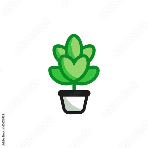 jade plant doodle icon vector illustration on transparent background