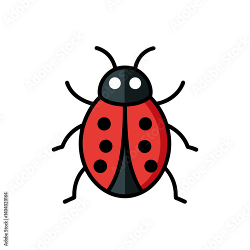 ladybug doodle icon vector illustration on transparent background