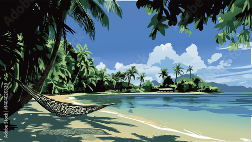 Tropical Island Escape in Crystal Clear Waters.eps